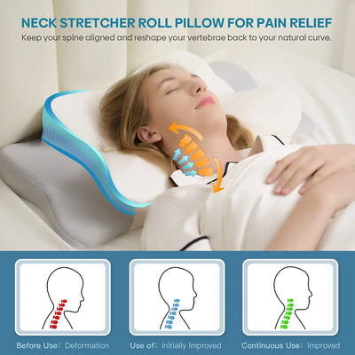 Memory Foam Pillow – Neck & Shoulder Pain Relief