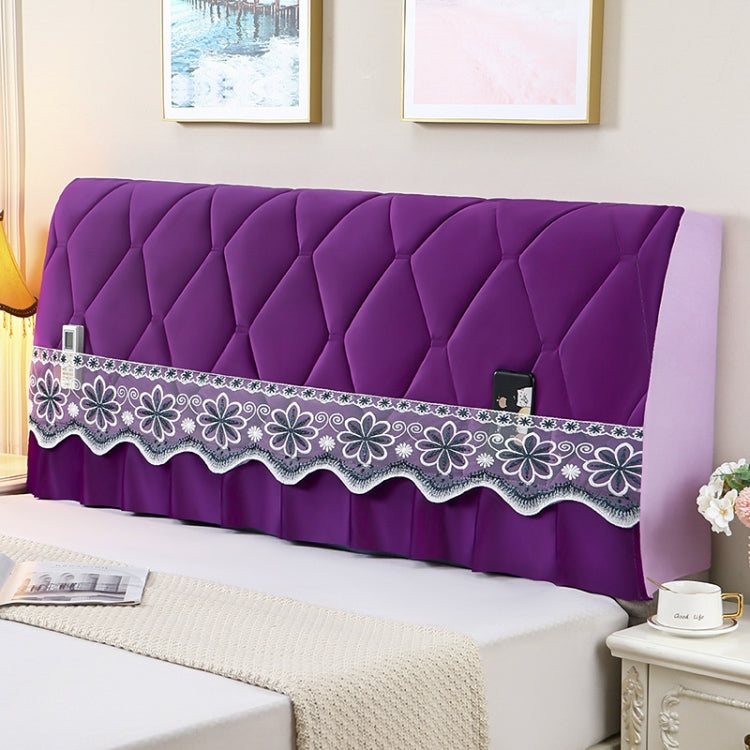 Bedside All-Inclusive Anti-Collision Quilted Thick Fabric Protective Cover, Size: 60x220cm(Eight Petals Purple)