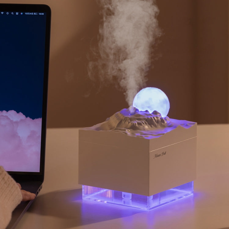 Moon Meteorite Mini Humidifier With Colorful Night Light(White)